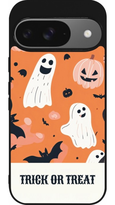 Google Pixel 9 / Pixel 9 Pro Case Hülle - Silikon schwarz Halloween 2025 Trick treat Google Pixel 9 / Pixel 9 Pro Case Hülle - Silikon schwarz Halloween 2025 Trick treat