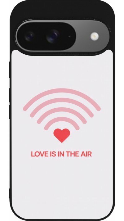 Coque Google Pixel 9 / Pixel 9 Pro - Silicone rigide noir Saint Valentines Day 26 Love is in the air
