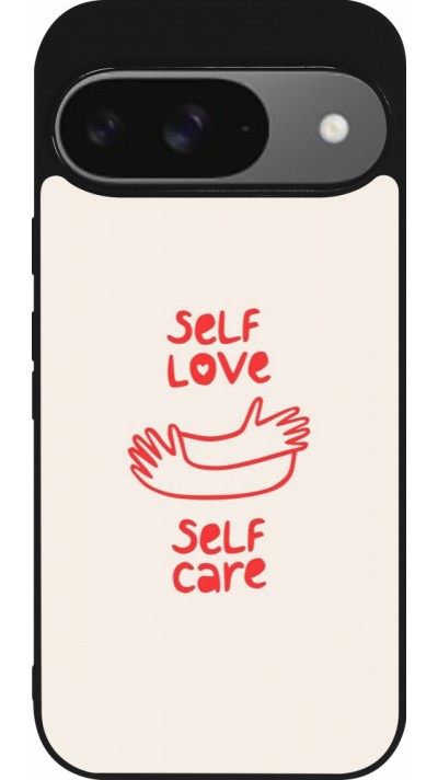 Coque Google Pixel 9 / Pixel 9 Pro - Silicone rigide noir Saint Valentines Day 26 Self love self care
