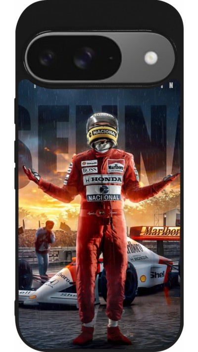 Google Pixel 9 / Pixel 9 Pro Case Hülle - Silikon schwarz Senna The King of Rain