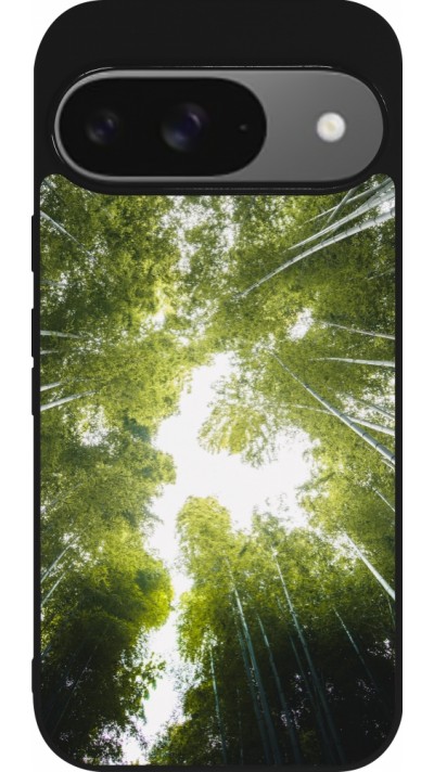 Google Pixel 9 / Pixel 9 Pro Case Hülle - Silikon schwarz Spring 23 forest blue sky
