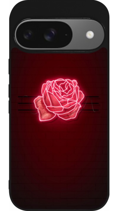 Google Pixel 9 / Pixel 9 Pro Case Hülle - Silikon schwarz Spring 23 neon rose