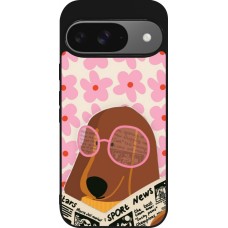 Google Pixel 9 / Pixel 9 Pro Case Hülle - Silikon schwarz Dog with newspaper Spring 2026