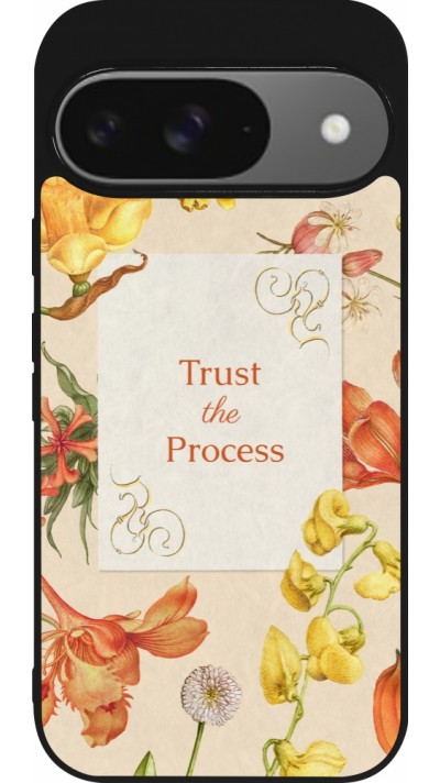 Coque Google Pixel 9 / Pixel 9 Pro - Silicone rigide noir Trust the process Spring 2026