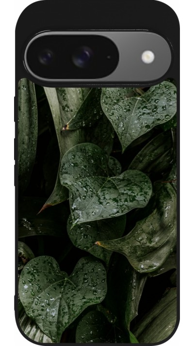 Google Pixel 9 / Pixel 9 Pro Case Hülle - Silikon schwarz Spring 23 fresh plants