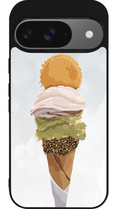 Google Pixel 9 / Pixel 9 Pro Case Hülle - Silikon schwarz Summer 2025 Cornet