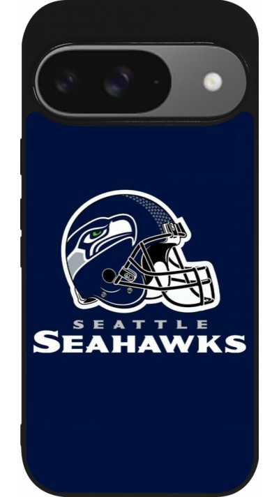Coque Google Pixel 9 / Pixel 9 Pro - Silicone rigide noir Super Bowl 26 Seattle 3