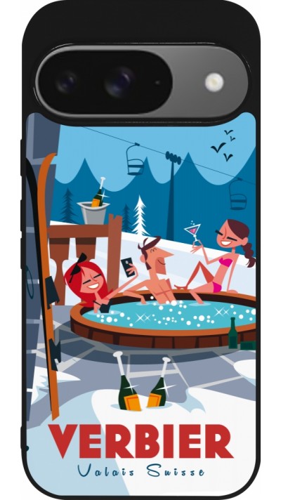 Google Pixel 9 / Pixel 9 Pro Case Hülle - Silikon schwarz Verbier Mountain Jacuzzi Google Pixel 9 / Pixel 9 Pro Case Hülle - Silikon schwarz Verbier Mountain Jacuzzi