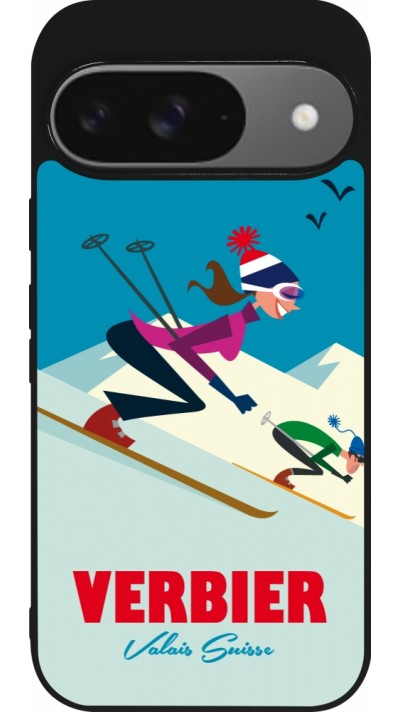 Google Pixel 9 / Pixel 9 Pro Case Hülle - Silikon schwarz Verbier Ski Downhill Google Pixel 9 / Pixel 9 Pro Case Hülle - Silikon schwarz Verbier Ski Downhill