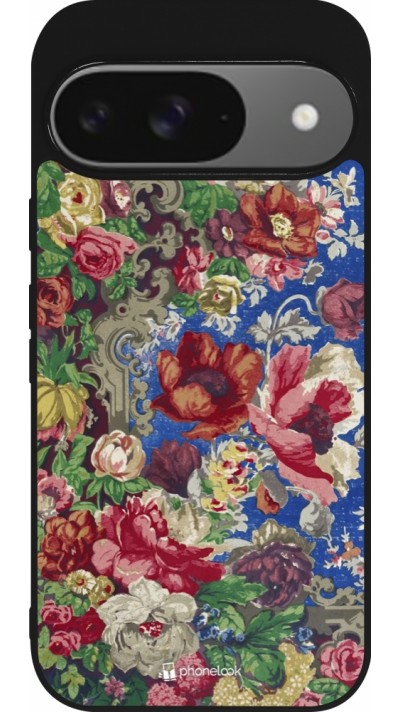 Google Pixel 9 / Pixel 9 Pro Case Hülle - Silikon schwarz Vintage Art Flowers Google Pixel 9 / Pixel 9 Pro Case Hülle - Silikon schwarz Vintage Art Flowers