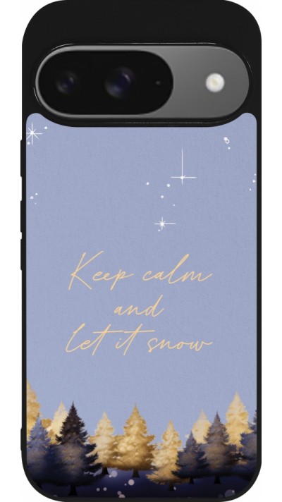 Google Pixel 9 / Pixel 9 Pro Case Hülle - Silikon schwarz Winter 25 Winter illustration of trees