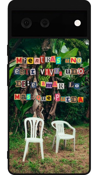 Google Pixel 6 Case Hülle - Silikon schwarz Chairs DTMF