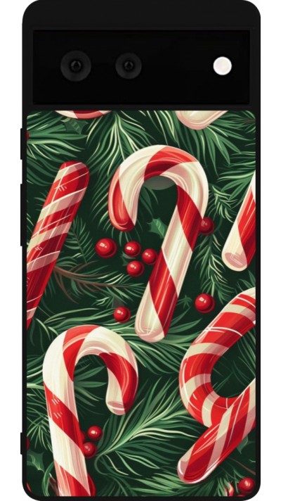 Coque Google Pixel 6 - Silicone rigide noir Christmas 25 Xmas Stick