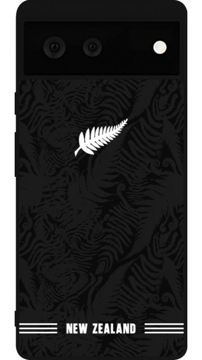 Coque Google Pixel 6 - Silicone rigide noir Maillot de football Nouvelle-Zélande 2026 personnalisable