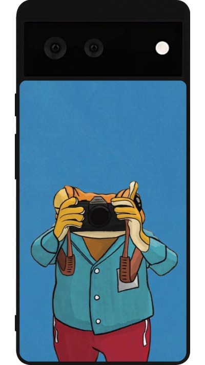 Google Pixel 6 Case Hülle - Silikon schwarz Frog with camera DTMF