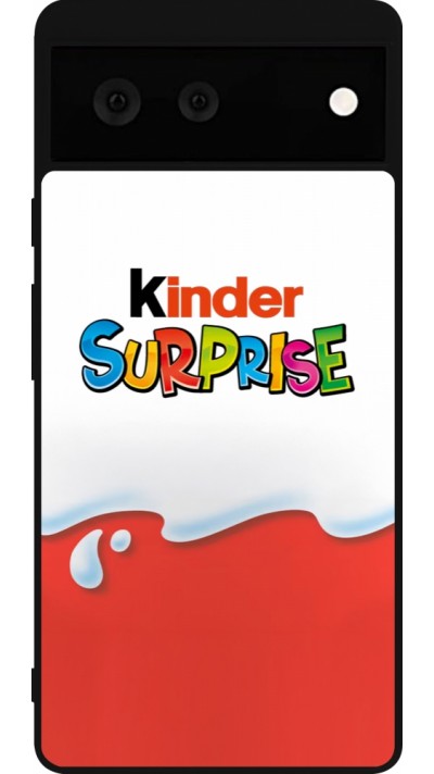 Coque Google Pixel 6 - Silicone rigide noir Kinder Surprise