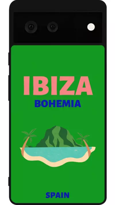 Coque Google Pixel 6 - Silicone rigide noir Pop Summer Destination Ibiza