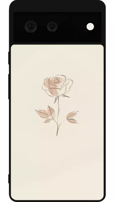 Coque Google Pixel 6 - Silicone rigide noir Sable Rose Minimaliste
