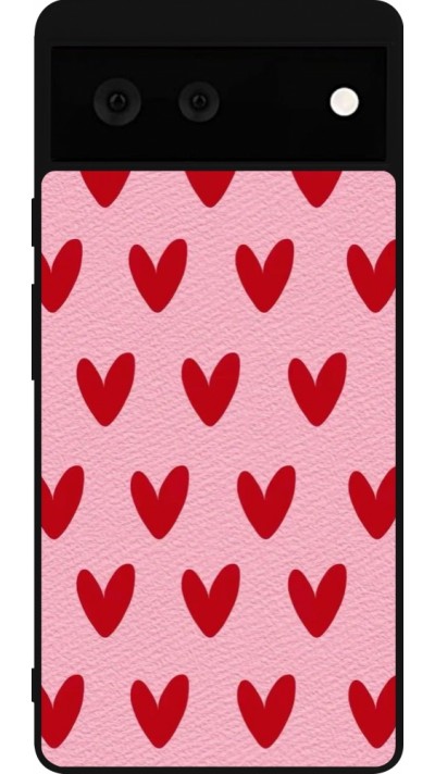Coque Google Pixel 6 - Silicone rigide noir Saint Valentines Day 26 Pattern heart