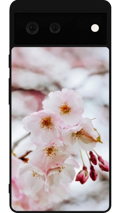 Google Pixel 6 Case Hülle - Silikon schwarz Cherry tree Spring 2026