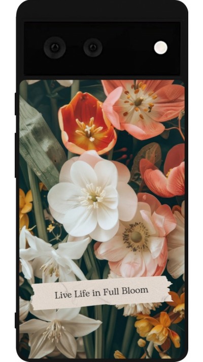 Google Pixel 6 Case Hülle - Silikon schwarz Full Bloom Spring 2026