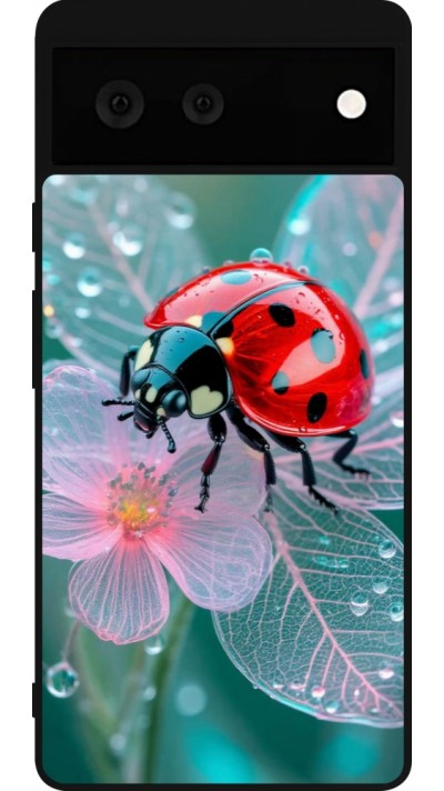 Google Pixel 6 Case Hülle - Silikon schwarz Ladybird in bloom Spring 2026