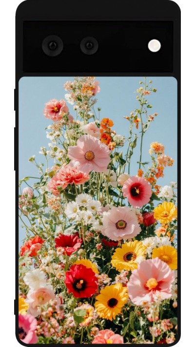 Google Pixel 6 Case Hülle - Silikon schwarz Spring flowers Spring 2026