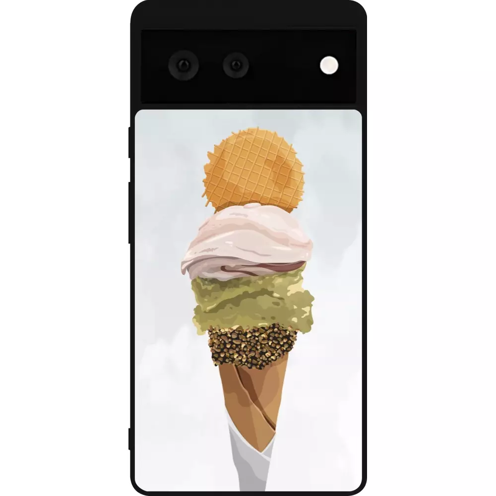 Coque Google Pixel 6 - Silicone rigide noir Summer 2025 Cornet