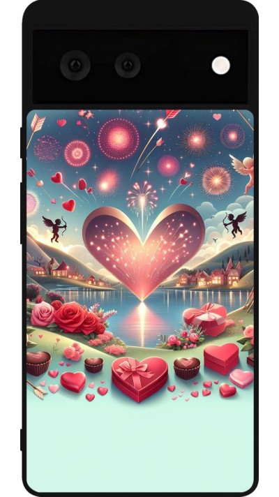 Google Pixel 6 Case Hülle - Silikon schwarz Valentin 2025 Schick