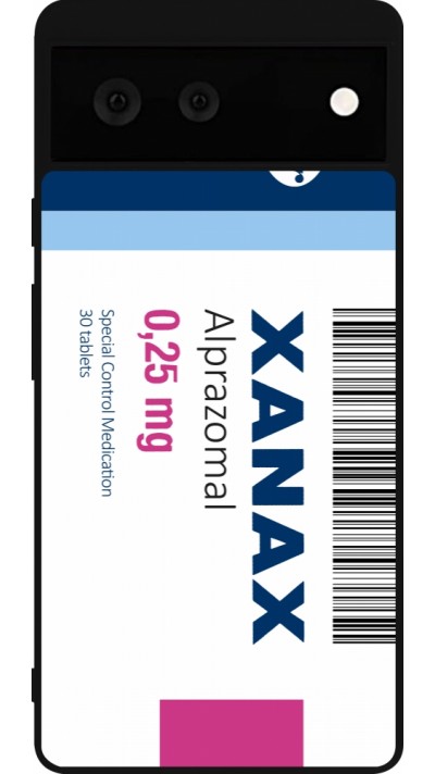 Coque Google Pixel 6 - Silicone rigide noir Xanax Alprazolam 2025