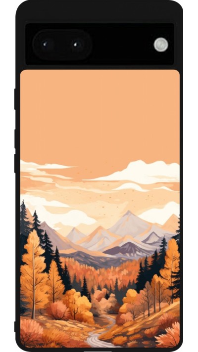 Coque Google Pixel 6a - Silicone rigide noir Autumn 25 Mountains