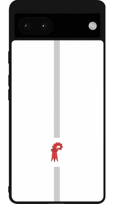 Coque Google Pixel 6a - Silicone rigide noir Canton BL blanc
