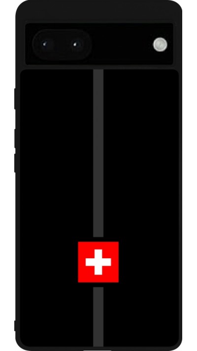 Coque Google Pixel 6a - Silicone rigide noir Canton CH noir