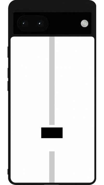 Coque Google Pixel 6a - Silicone rigide noir Canton FR blanc