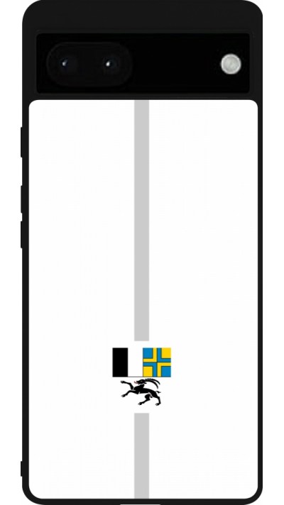 Coque Google Pixel 6a - Silicone rigide noir Canton GR blanc