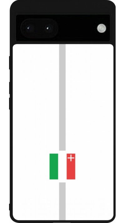Coque Google Pixel 6a - Silicone rigide noir Canton NE blanc
