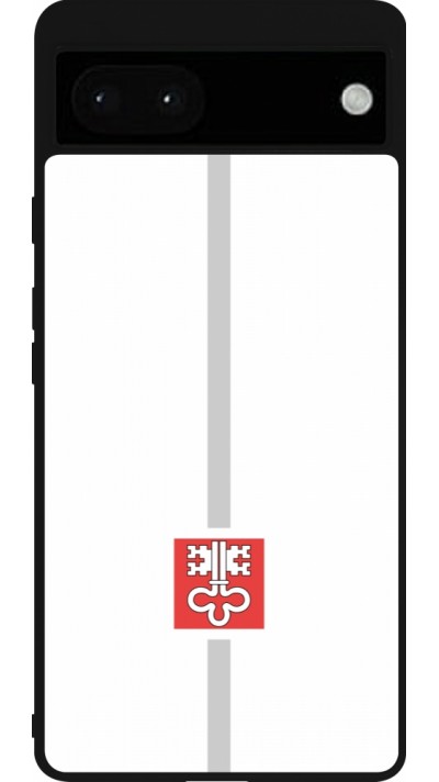Coque Google Pixel 6a - Silicone rigide noir Canton NW blanc