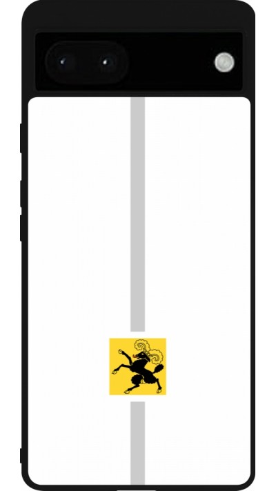 Coque Google Pixel 6a - Silicone rigide noir Canton SH blanc