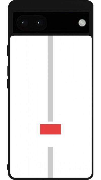 Coque Google Pixel 6a - Silicone rigide noir Canton SO blanc