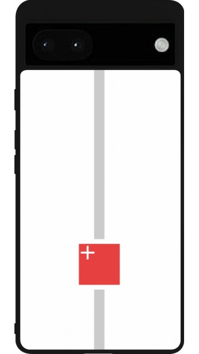 Coque Google Pixel 6a - Silicone rigide noir Canton SZ blanc