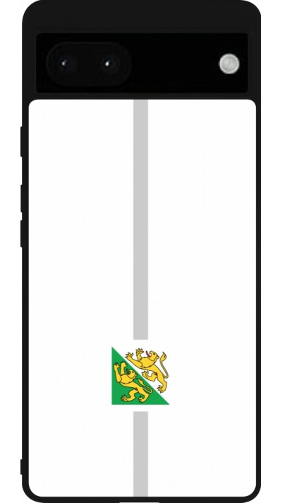 Coque Google Pixel 6a - Silicone rigide noir Canton TG blanc