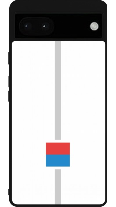 Coque Google Pixel 6a - Silicone rigide noir Canton TI blanc