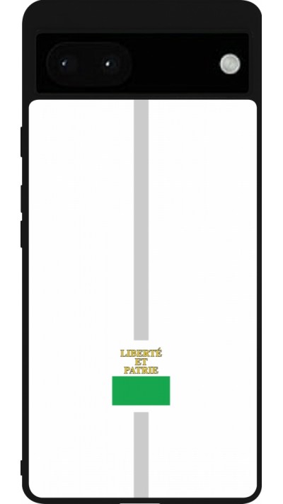 Coque Google Pixel 6a - Silicone rigide noir Canton VD blanc
