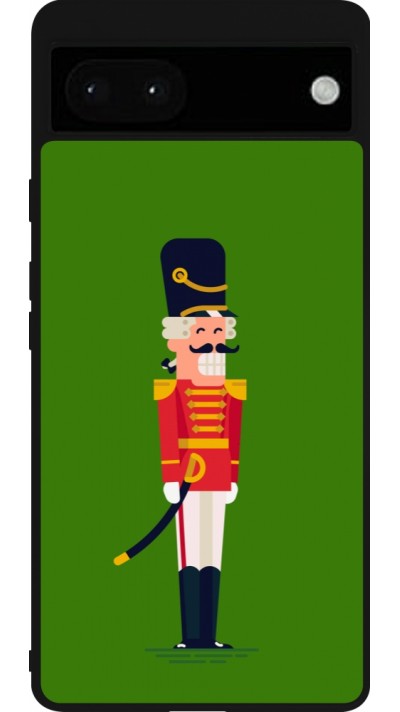 Google Pixel 6a Case Hülle - Silikon schwarz Christmas 25 Nutcracker Green