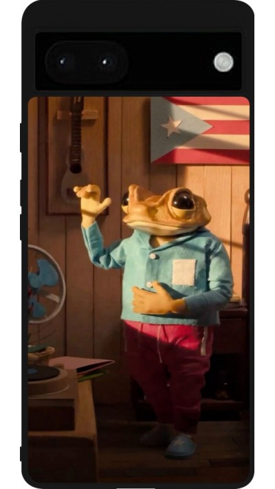 Coque Google Pixel 6a - Silicone rigide noir Dancing frog DTMF