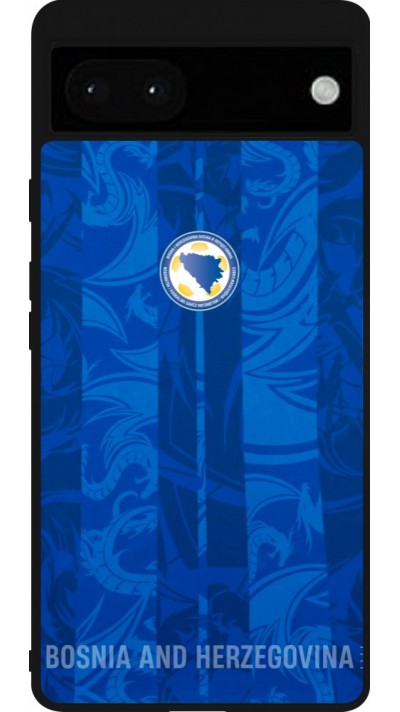 Coque Google Pixel 6a - Silicone rigide noir Maillot de football Bosnie-Herzégovine 2026 personnalisable