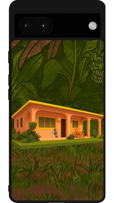 Coque Google Pixel 6a - Silicone rigide noir Benitos house DTMF