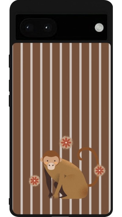 Google Pixel 6a Case Hülle - Silikon schwarz Monkey with stripes Google Pixel 6a Case Hülle - Silikon schwarz Monkey with stripes
