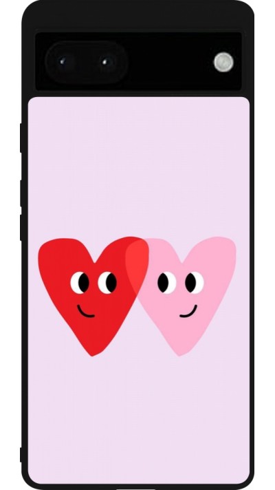 Coque Google Pixel 6a - Silicone rigide noir Saint Valentines Day 26 Heart