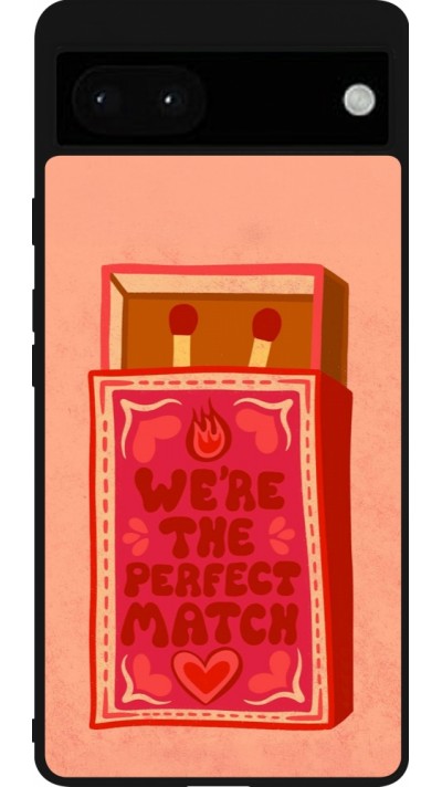 Coque Google Pixel 6a - Silicone rigide noir Saint Valentines Day 26 Perfect Match